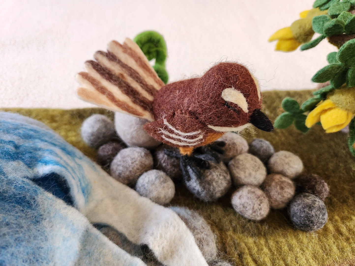 Pīwakawaka - Felted Wool Bird
