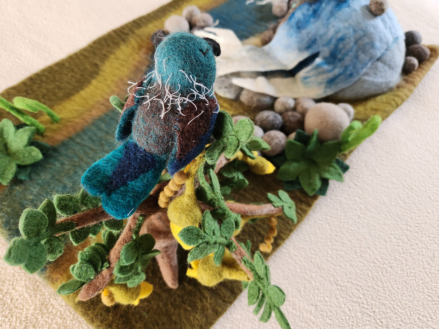 Tūī - Felted Wool Bird