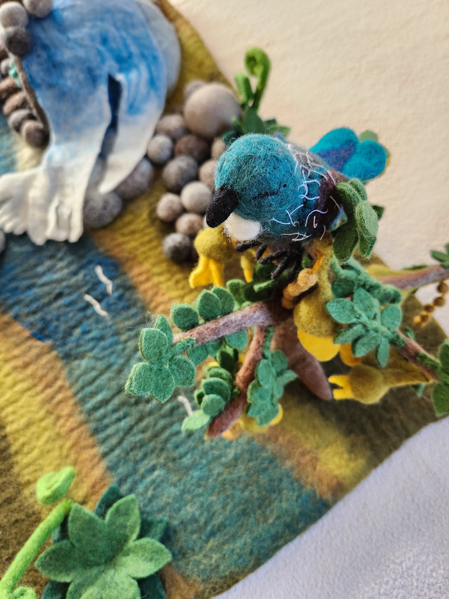 Tūī - Felted Wool Bird
