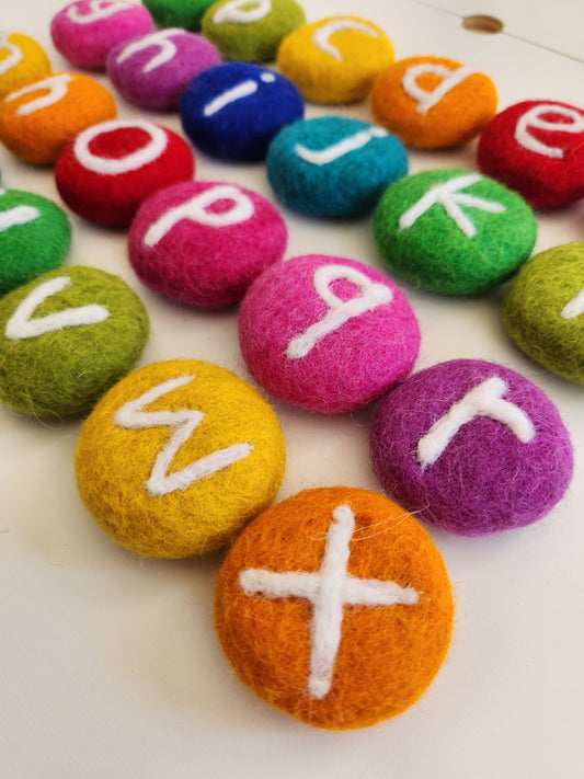 FELTED ALPHABET COINS LOWERCASE