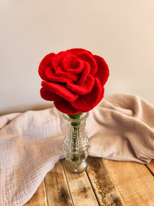 FELT FLOWERS - ROSE RED