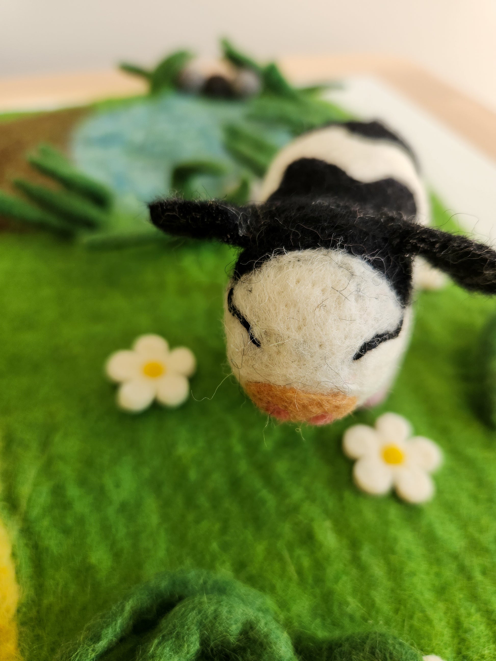 Felt Farmyard Play Mat and Candice the Calf - felt toy cow
