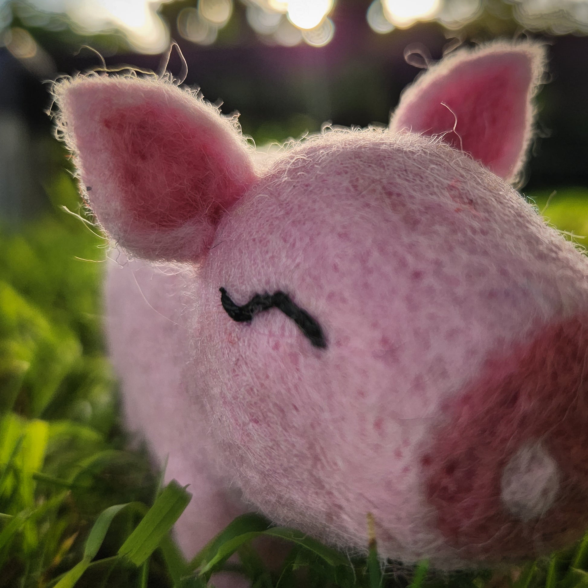Pippa the Pig - Felt Toy Pig close up face