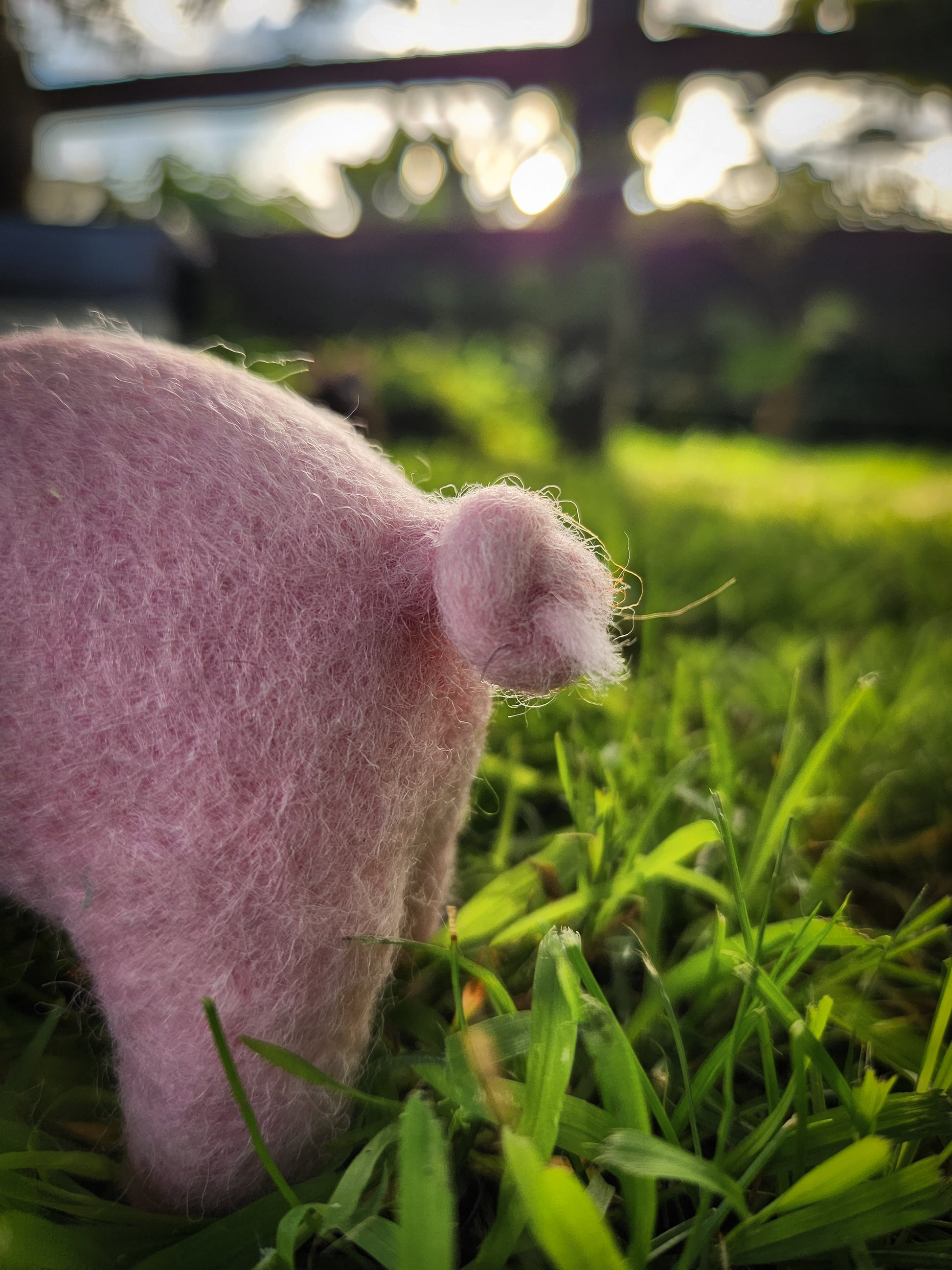 Pippa the Pig - Felt Toy Pig tail close up