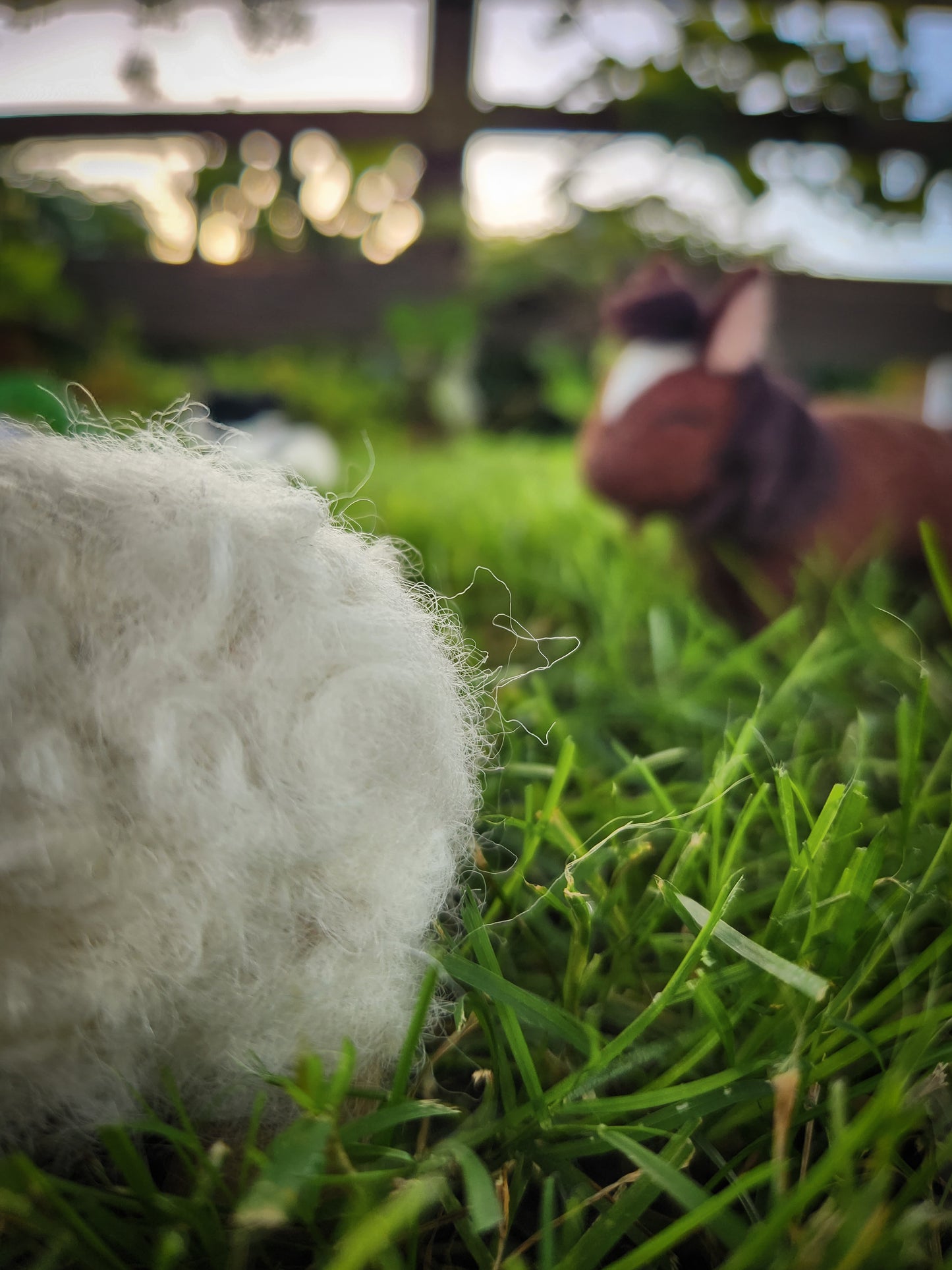Sally the Sheep - Felt Toy Sheep fluffy bottom