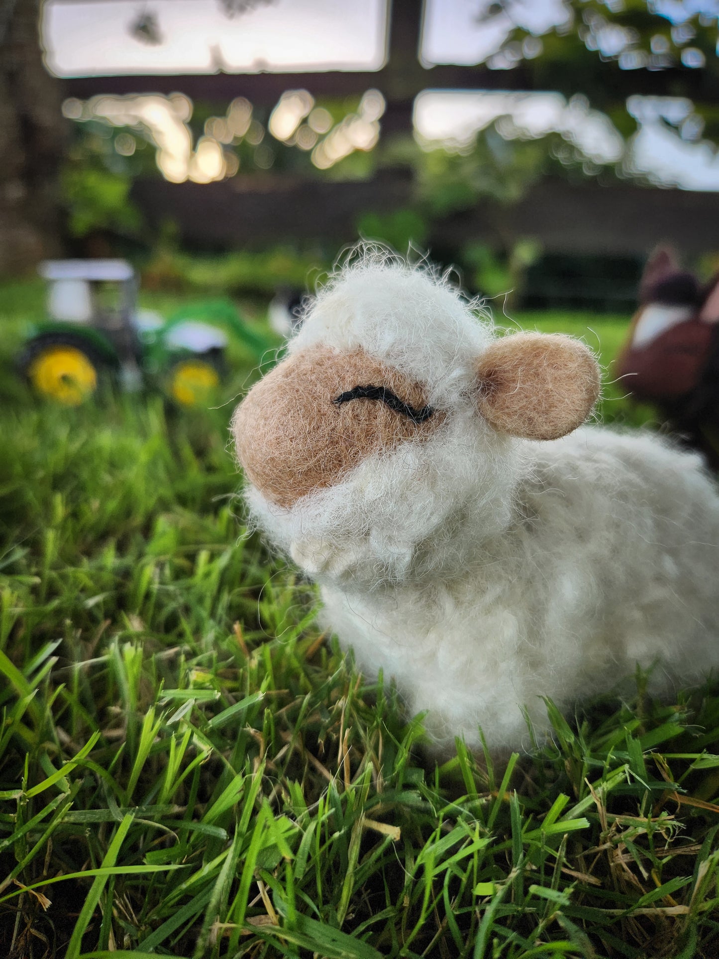 Sally the Sheep - Felt Toy Sheep side view