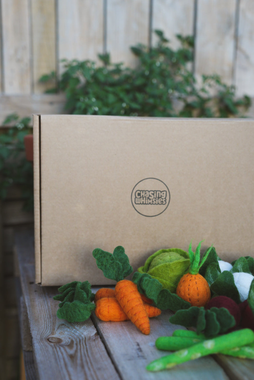 WHOLESOME HARVEST PLAY FELT GARDEN TOY SET FELTED VEGETABLES