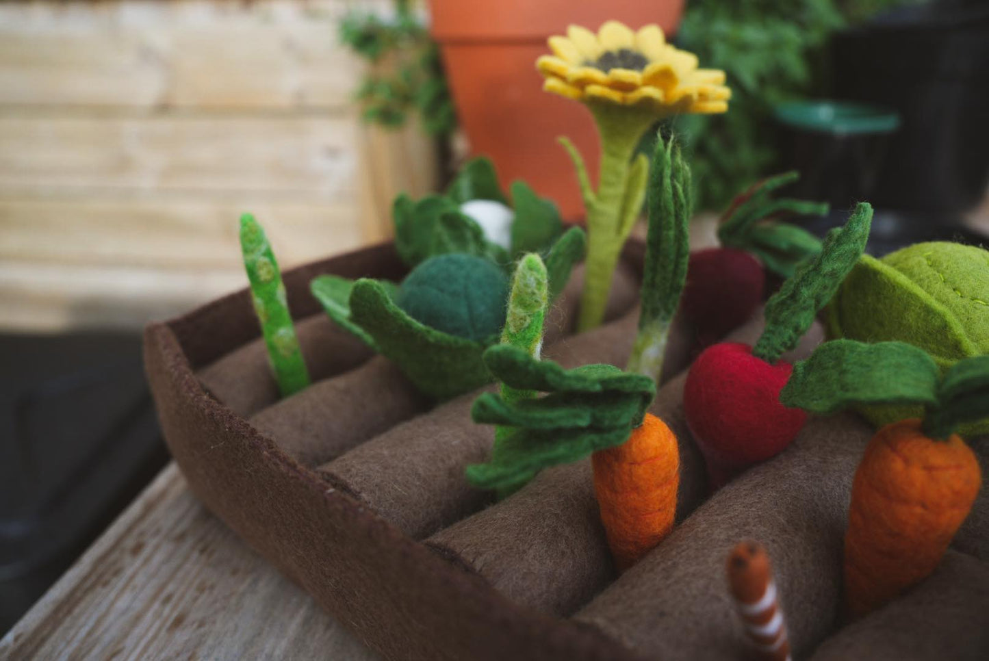 Wool Felt Garden Vegetables - CARROT