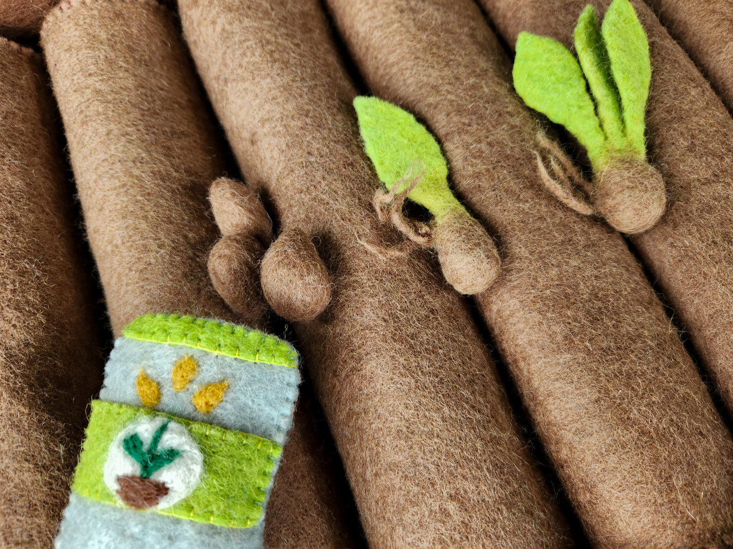 Wholesome Harvest Felted Garden Toy Set - Felt Seedling Set 1