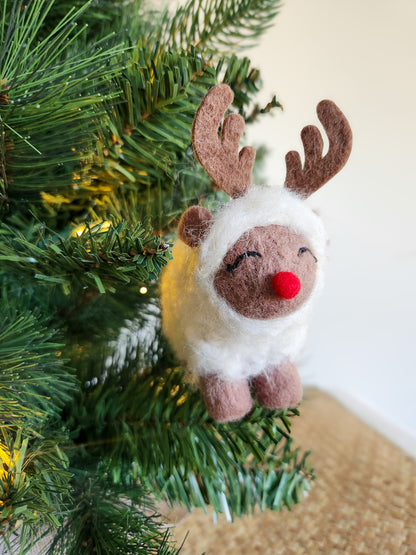 Wooly Rudolph - Felted Christmas Decoration