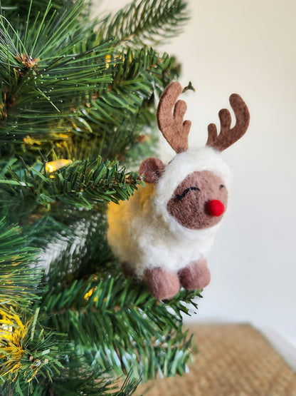 Wooly Rudolph - Felted Christmas Decoration