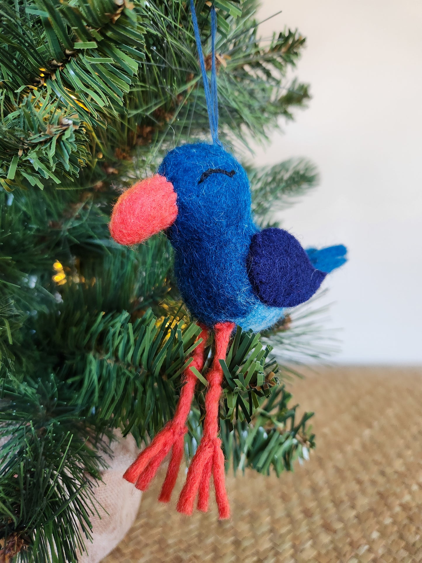 Pūkeko - Felted Christmas Decoration