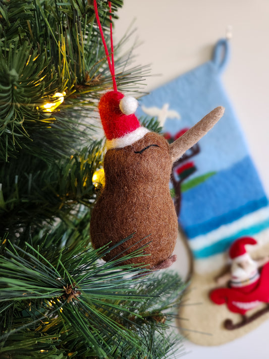 Jingle Kiwi - Felted Christmas Decoration