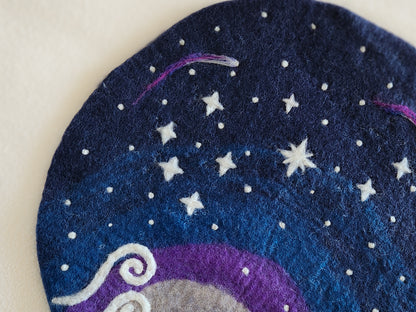 A Map of Dreams and Stars - Wool Felt Stars & Moon Storytelling Playscape