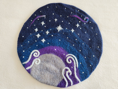 A Map of Dreams and Stars - Wool Felt Stars & Moon Storytelling Playscape
