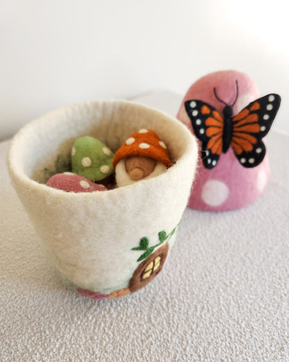 Charmspore Hollow – Large Felted Gnome Home