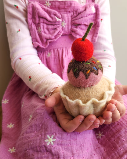 Ice Cream Sundae Cupcake - Felt Food