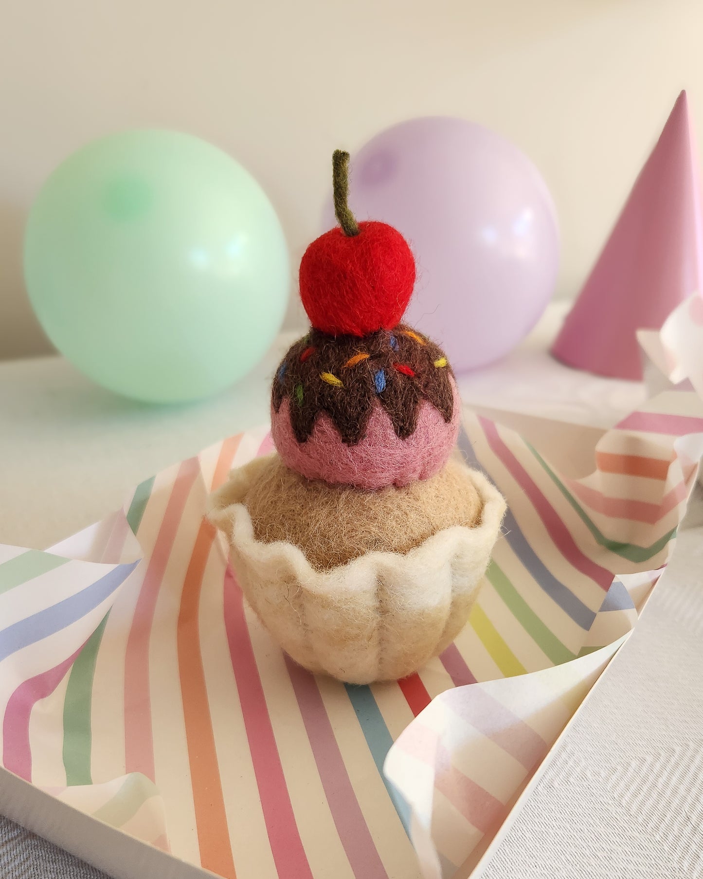 Ice Cream Sundae Cupcake - Felt Food