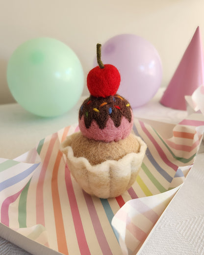 Ice Cream Sundae Cupcake - Felt Food