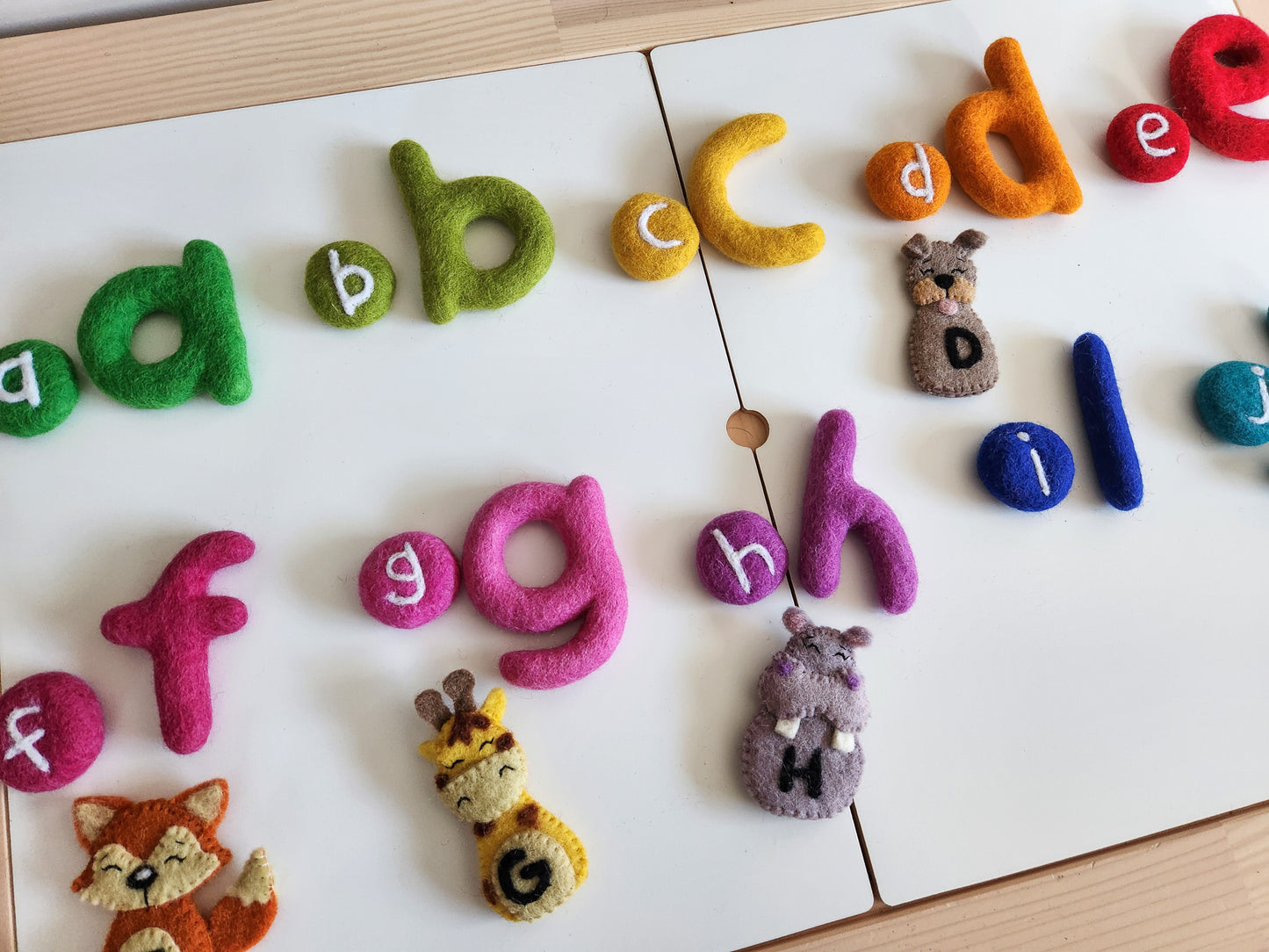 ABC ANIMAL TRAIN FELT FINGER PUPPET SET AND FELTED LETTER SET