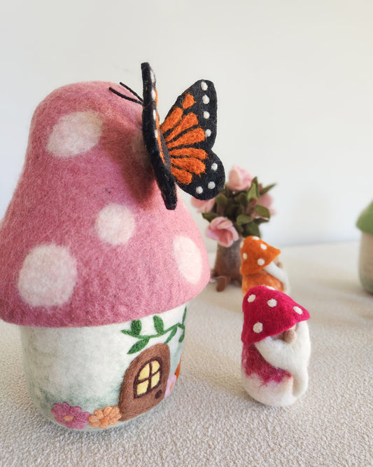 Charmspore Hollow – Large Felted Gnome Home