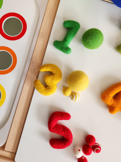 FELTED NUMBER AND FELT BALLS