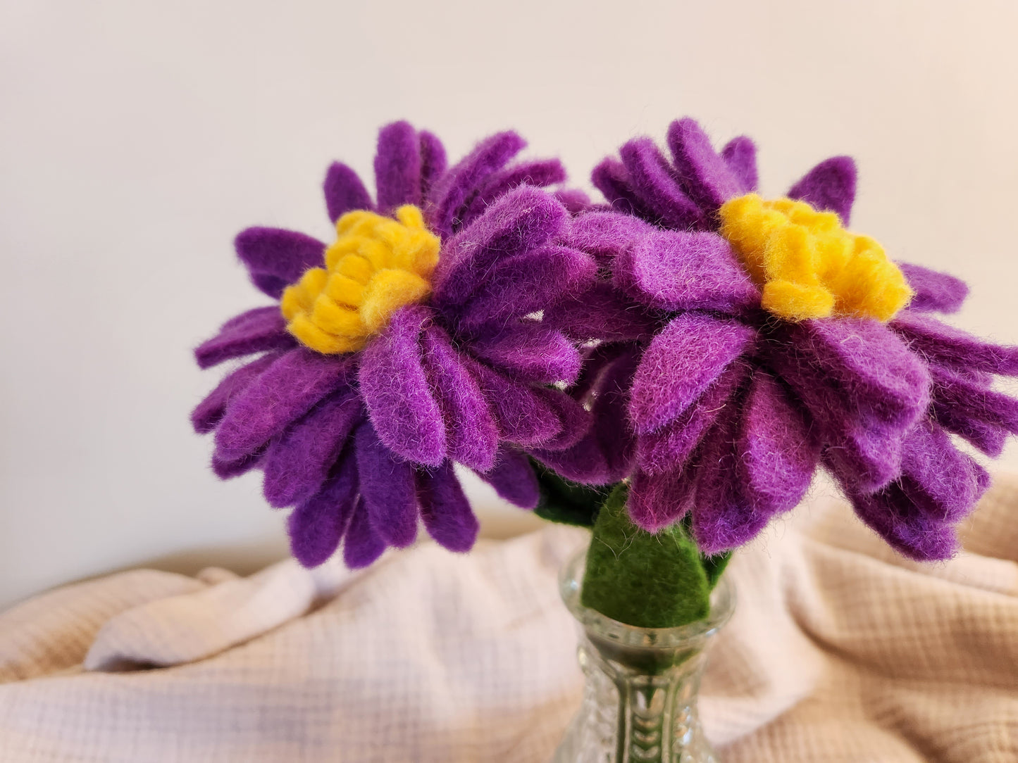 FELT FLOWERS - ASTER  PURPLE