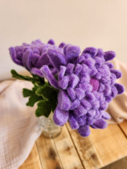 FELT FLOWERS - CHRYSANTHEMUM PURPLE