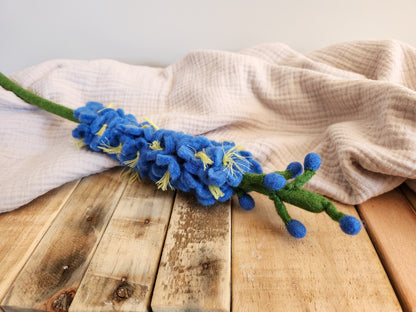 FELT FLOWER BLUE DELPHINIUM