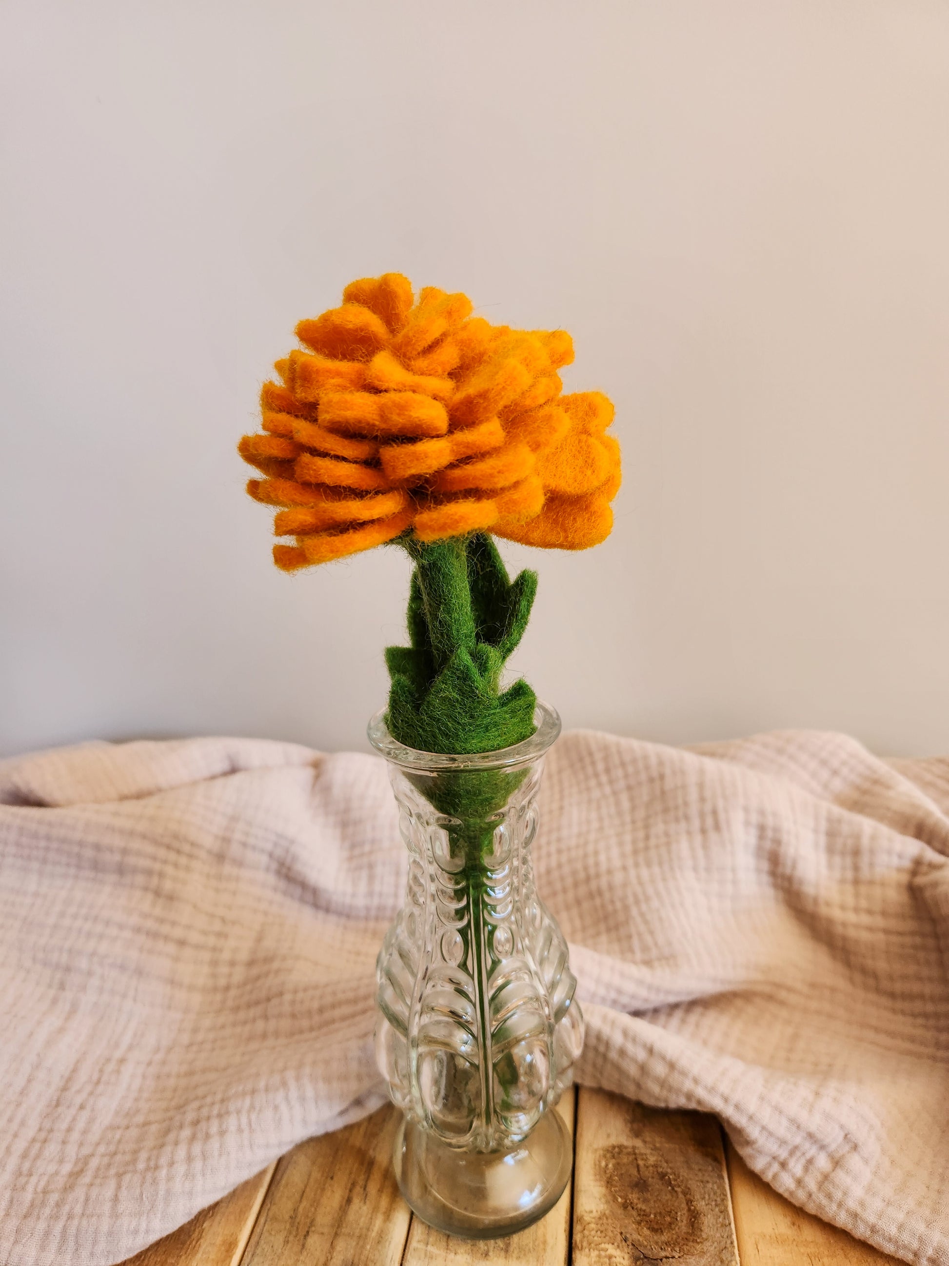 FELT FLOWERS - MARIGOLD ORANGE