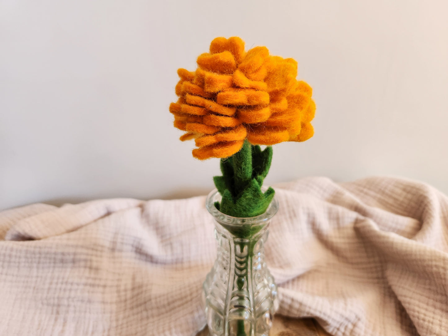 FELT FLOWERS - MARIGOLD ORANGE