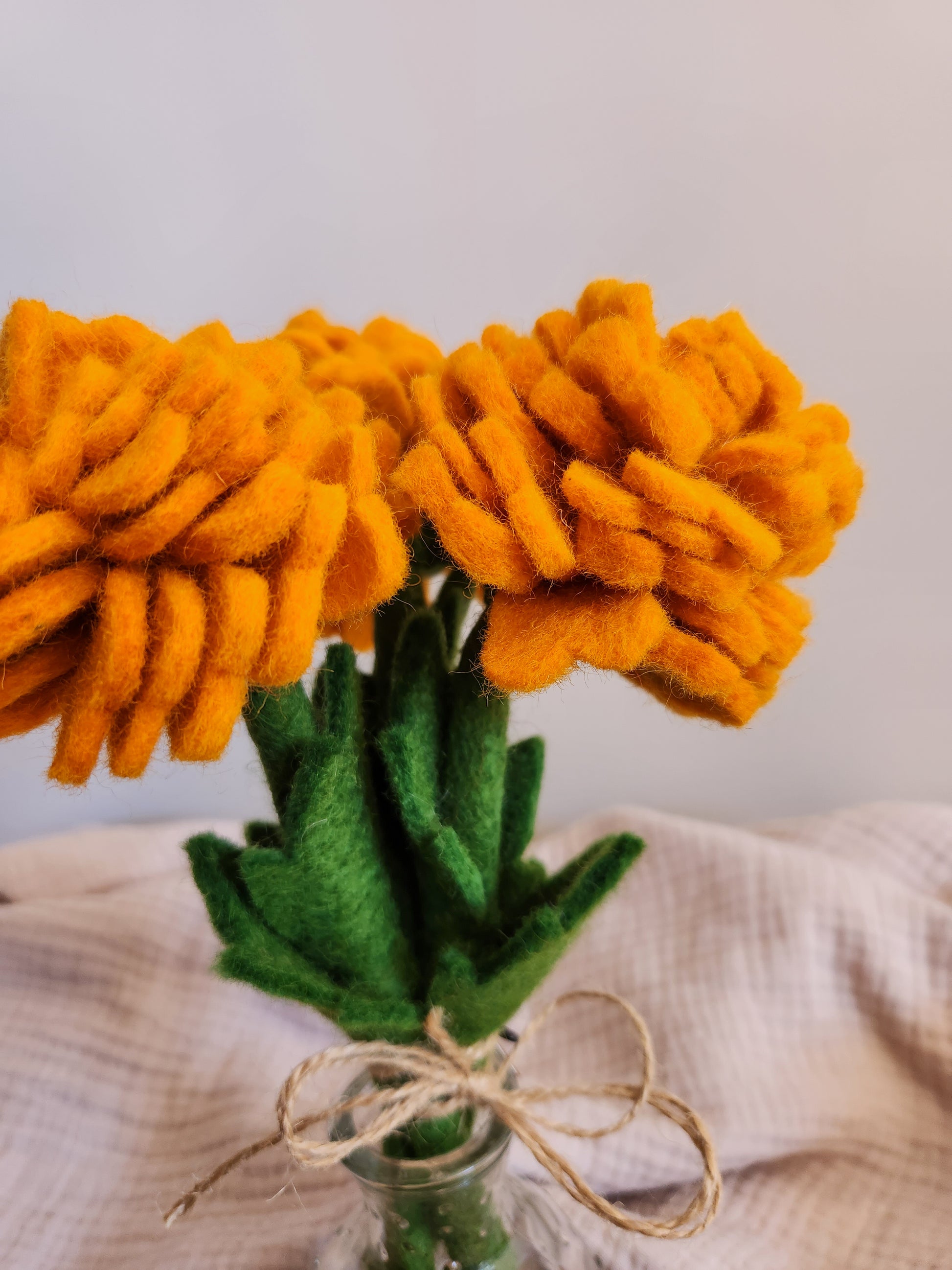 FELT FLOWERS - MARIGOLD ORANGE