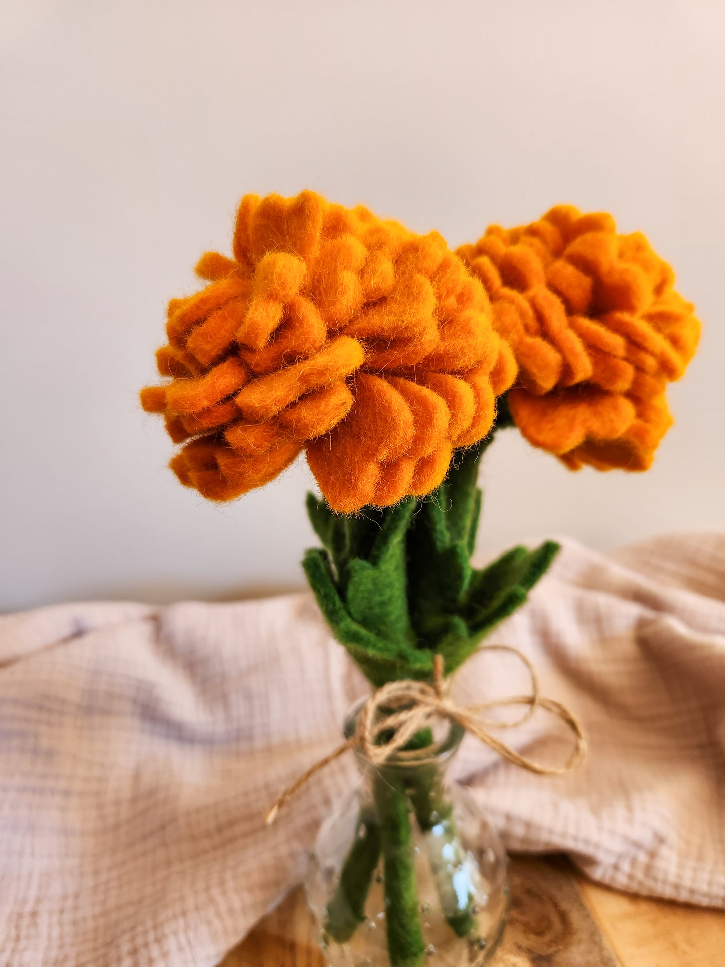 FELT FLOWERS - MARIGOLD ORANGE