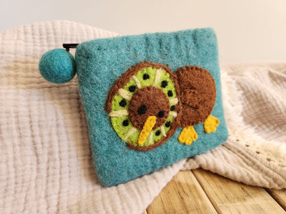 FELT KIWI COIN PURSE BLUE KIWI