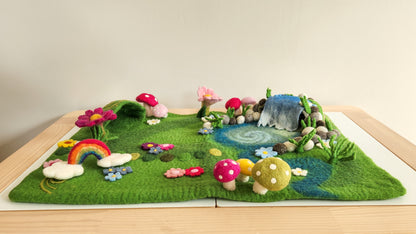 Fairy Garden and Waterfall Small World Play Mat 