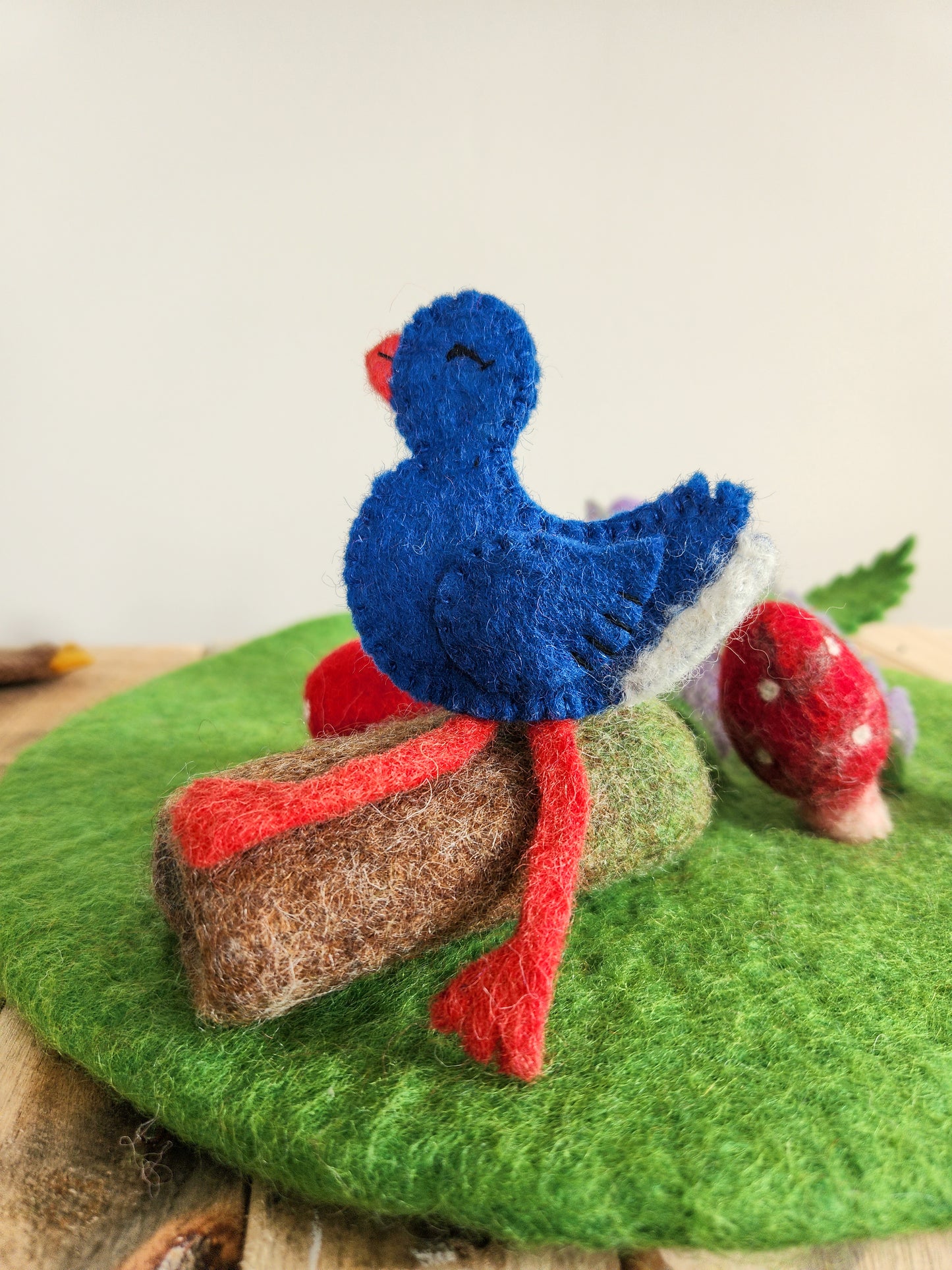 NATIVE NZ BIRDS FELT FINGER PUPPETS - PUKEKO