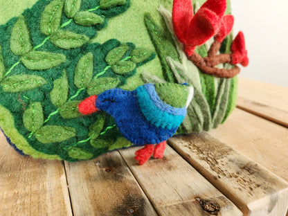 NATIVE NZ BIRDS FELT FINGER PUPPET SET - TAKAHE FINGER PUPPET