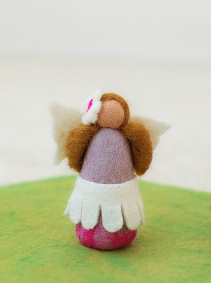 PINK WILD DAISY FELT FAIRY FRONT VIEW