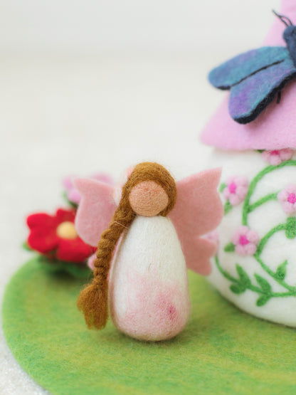 SPRING RAINBOW FAIRIES - CHERRY BLOSSOM PINK FELT FAIRY