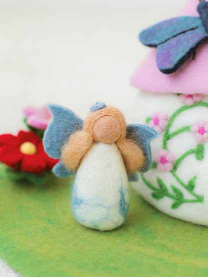 SPRING RAINBOW FAIRIES - CORNFLOWER BLUE FELT FAIRY