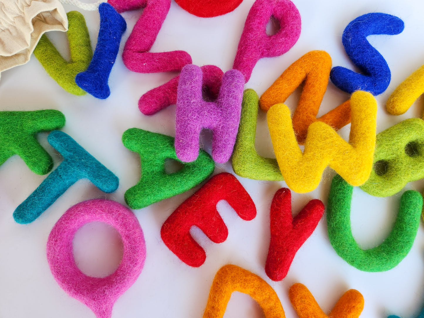 Felted Alphabet Set - Rainbow mixed letters