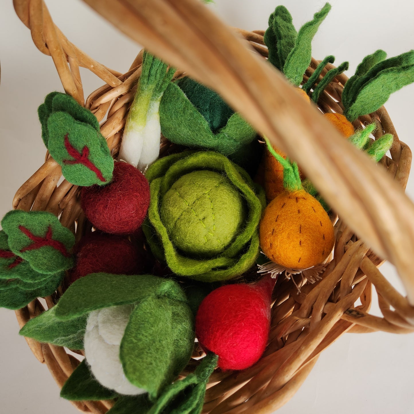 Felted Vegetables in Basket